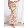 image:imagePRETTYGARDEN Womens Maxi Skirt 2026 Summer Flowy Polka Dot Floral High Waisted Mermaid Office Work Spring Long Slip SkirtsBrown Floral