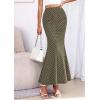 image:imagePRETTYGARDEN Womens Maxi Skirt 2026 Summer Flowy Polka Dot Floral High Waisted Mermaid Office Work Spring Long Slip SkirtsDot Army Green White