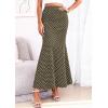 image:imagePRETTYGARDEN Womens Maxi Skirt 2026 Summer Flowy Polka Dot Floral High Waisted Mermaid Office Work Spring Long Slip SkirtsDot Army Green White
