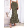 image:imagePRETTYGARDEN Womens Maxi Skirt 2026 Summer Flowy Polka Dot Floral High Waisted Mermaid Office Work Spring Long Slip SkirtsDot Army Green White