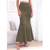 image:imagePRETTYGARDEN Womens Maxi Skirt 2026 Summer Flowy Polka Dot Floral High Waisted Mermaid Office Work Spring Long Slip SkirtsDot Army Green White