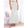 image:imagePRETTYGARDEN Womens Maxi Skirt 2026 Summer Flowy Polka Dot Floral High Waisted Mermaid Office Work Spring Long Slip SkirtsDot White Black