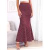 image:imagePRETTYGARDEN Womens Maxi Skirt 2026 Summer Flowy Polka Dot Floral High Waisted Mermaid Office Work Spring Long Slip SkirtsDot Wine Red White