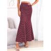 image:imagePRETTYGARDEN Womens Maxi Skirt 2026 Summer Flowy Polka Dot Floral High Waisted Mermaid Office Work Spring Long Slip SkirtsDot Wine Red White