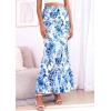 image:imagePRETTYGARDEN Womens Maxi Skirt 2026 Summer Flowy Polka Dot Floral High Waisted Mermaid Office Work Spring Long Slip SkirtsWhite Blue Flower