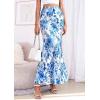 image:imagePRETTYGARDEN Womens Maxi Skirt 2026 Summer Flowy Polka Dot Floral High Waisted Mermaid Office Work Spring Long Slip SkirtsWhite Blue Flower