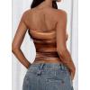 image:imagePRETTYGARDEN Womens Mesh Floral Strapless Bandeau Crop TopBrown Floral