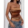 image:imagePRETTYGARDEN Womens Mesh Floral Strapless Bandeau Crop TopBrown Floral
