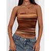 image:imagePRETTYGARDEN Womens Mesh Floral Strapless Bandeau Crop TopBrown Floral