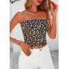 image:imagePRETTYGARDEN Womens Mesh Floral Strapless Bandeau Crop TopBrown Leopard