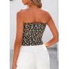 image:imagePRETTYGARDEN Womens Mesh Floral Strapless Bandeau Crop TopBrown Leopard