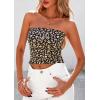 image:imagePRETTYGARDEN Womens Mesh Floral Strapless Bandeau Crop TopBrown Leopard