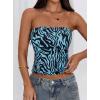 image:imagePRETTYGARDEN Womens Mesh Floral Strapless Bandeau Crop TopBrown Zebra Print