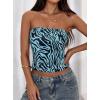 image:imagePRETTYGARDEN Womens Mesh Floral Strapless Bandeau Crop TopBrown Zebra Print