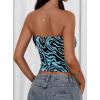 image:imagePRETTYGARDEN Womens Mesh Floral Strapless Bandeau Crop TopBrown Zebra Print