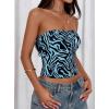 image:imagePRETTYGARDEN Womens Mesh Floral Strapless Bandeau Crop TopBrown Zebra Print