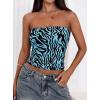 image:imagePRETTYGARDEN Womens Mesh Floral Strapless Bandeau Crop TopBrown Zebra Print