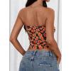 image:imagePRETTYGARDEN Womens Mesh Floral Strapless Bandeau Crop TopDark Blue Orange Red