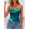 image:imagePRETTYGARDEN Womens Mesh Floral Strapless Bandeau Crop TopLake Blue