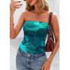 image:imagePRETTYGARDEN Womens Mesh Floral Strapless Bandeau Crop TopLake Blue