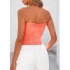 image:imagePRETTYGARDEN Womens Mesh Floral Strapless Bandeau Crop TopOrange