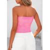 image:imagePRETTYGARDEN Womens Mesh Floral Strapless Bandeau Crop TopPink
