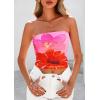 image:imagePRETTYGARDEN Womens Mesh Floral Strapless Bandeau Crop TopPink