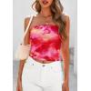 image:imagePRETTYGARDEN Womens Mesh Floral Strapless Bandeau Crop TopRose Red