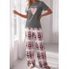 image:imagePRETTYGARDEN Womens Pajama Sets 2 Piece Lounge PJ Set 2026 Summer Soft Sleepwear Short Sleeve Top Loose Pants Spring OutfitsDusty Pink