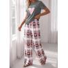 image:imagePRETTYGARDEN Womens Pajama Sets 2 Piece Lounge PJ Set 2026 Summer Soft Sleepwear Short Sleeve Top Loose Pants Spring OutfitsDusty Pink