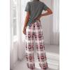image:imagePRETTYGARDEN Womens Pajama Sets 2 Piece Lounge PJ Set 2026 Summer Soft Sleepwear Short Sleeve Top Loose Pants Spring OutfitsDusty Pink