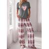 image:imagePRETTYGARDEN Womens Pajama Sets 2 Piece Lounge PJ Set 2026 Summer Soft Sleepwear Short Sleeve Top Loose Pants Spring OutfitsDusty Pink