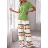 image:imagePRETTYGARDEN Womens Pajama Sets 2 Piece Lounge PJ Set 2026 Summer Soft Sleepwear Short Sleeve Top Loose Pants Spring OutfitsGreen