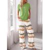 image:imagePRETTYGARDEN Womens Pajama Sets 2 Piece Lounge PJ Set 2026 Summer Soft Sleepwear Short Sleeve Top Loose Pants Spring OutfitsGreen