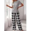 image:imagePRETTYGARDEN Womens Pajama Sets 2 Piece Lounge PJ Set 2026 Summer Soft Sleepwear Short Sleeve Top Loose Pants Spring OutfitsGrey