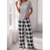 image:imagePRETTYGARDEN Womens Pajama Sets 2 Piece Lounge PJ Set 2026 Summer Soft Sleepwear Short Sleeve Top Loose Pants Spring OutfitsGrey