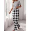 image:imagePRETTYGARDEN Womens Pajama Sets 2 Piece Lounge PJ Set 2026 Summer Soft Sleepwear Short Sleeve Top Loose Pants Spring OutfitsGrey