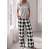 image:imagePRETTYGARDEN Womens Pajama Sets 2 Piece Lounge PJ Set 2026 Summer Soft Sleepwear Short Sleeve Top Loose Pants Spring OutfitsGrey