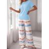image:imagePRETTYGARDEN Womens Pajama Sets 2 Piece Lounge PJ Set 2026 Summer Soft Sleepwear Short Sleeve Top Loose Pants Spring OutfitsLight Blue