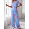 image:imagePRETTYGARDEN Womens Pajama Sets 2 Piece Lounge PJ Set 2026 Summer Soft Sleepwear Short Sleeve Top Loose Pants Spring OutfitsMulticolor Leopard
