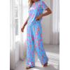 image:imagePRETTYGARDEN Womens Pajama Sets 2 Piece Lounge PJ Set 2026 Summer Soft Sleepwear Short Sleeve Top Loose Pants Spring OutfitsMulticolor Leopard