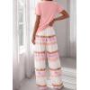 image:imagePRETTYGARDEN Womens Pajama Sets 2 Piece Lounge PJ Set 2026 Summer Soft Sleepwear Short Sleeve Top Loose Pants Spring OutfitsPink