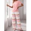 image:imagePRETTYGARDEN Womens Pajama Sets 2 Piece Lounge PJ Set 2026 Summer Soft Sleepwear Short Sleeve Top Loose Pants Spring OutfitsPink