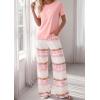 image:imagePRETTYGARDEN Womens Pajama Sets 2 Piece Lounge PJ Set 2026 Summer Soft Sleepwear Short Sleeve Top Loose Pants Spring OutfitsPink