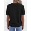 image:imagePRETTYGARDEN Womens Short Sleeve Sweater V Neck Trendy Pullover Tops 2026 Summer Spring Loose Lightweight Casual BlouseBlack
