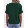 image:imagePRETTYGARDEN Womens Short Sleeve Sweater V Neck Trendy Pullover Tops 2026 Summer Spring Loose Lightweight Casual BlouseDark Green