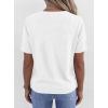 image:imagePRETTYGARDEN Womens Short Sleeve Sweater V Neck Trendy Pullover Tops 2026 Summer Spring Loose Lightweight Casual BlouseWhite