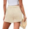 image:imagePRETTYGARDEN Womens Striped Boxer Shorts Summer 2026 Trendy Casual Elastic Waist Lounge Sleep Pajama Bottoms Beach ShortsStriped Apricot White