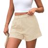 image:imagePRETTYGARDEN Womens Striped Boxer Shorts Summer 2026 Trendy Casual Elastic Waist Lounge Sleep Pajama Bottoms Beach ShortsStriped Apricot White