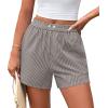 image:imagePRETTYGARDEN Womens Striped Boxer Shorts Summer 2026 Trendy Casual Elastic Waist Lounge Sleep Pajama Bottoms Beach ShortsStriped Black White